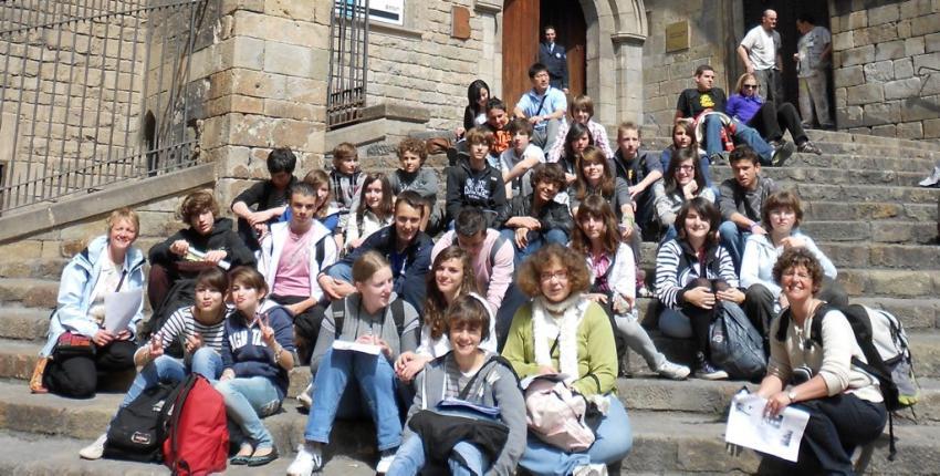 Les 29 élèves français dans le quartier gothique de Barcelone./ Photo DDM